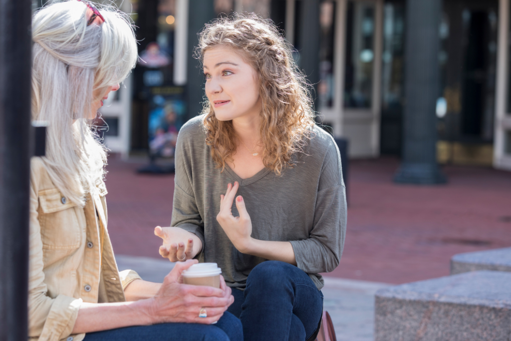 Two women having a conversation