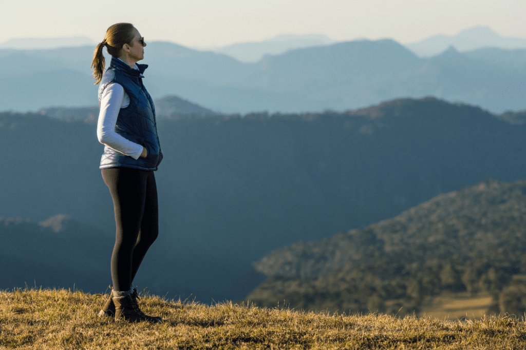 Woman hiking in solitude